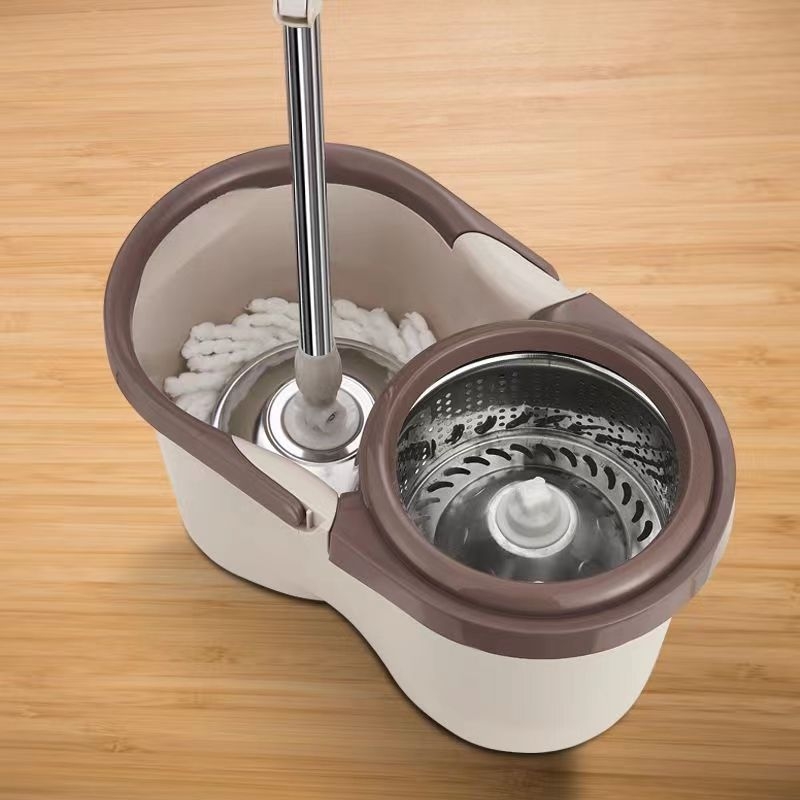 Kanta za mop s automatskim iscijeđivanjem i rotirajućim mehanizmom, mikrovlakna glava, teleskopska drška 90–120 cm, nehrđajući čelik, nosivost preko 10 kg, iscijeđenje 80–90%