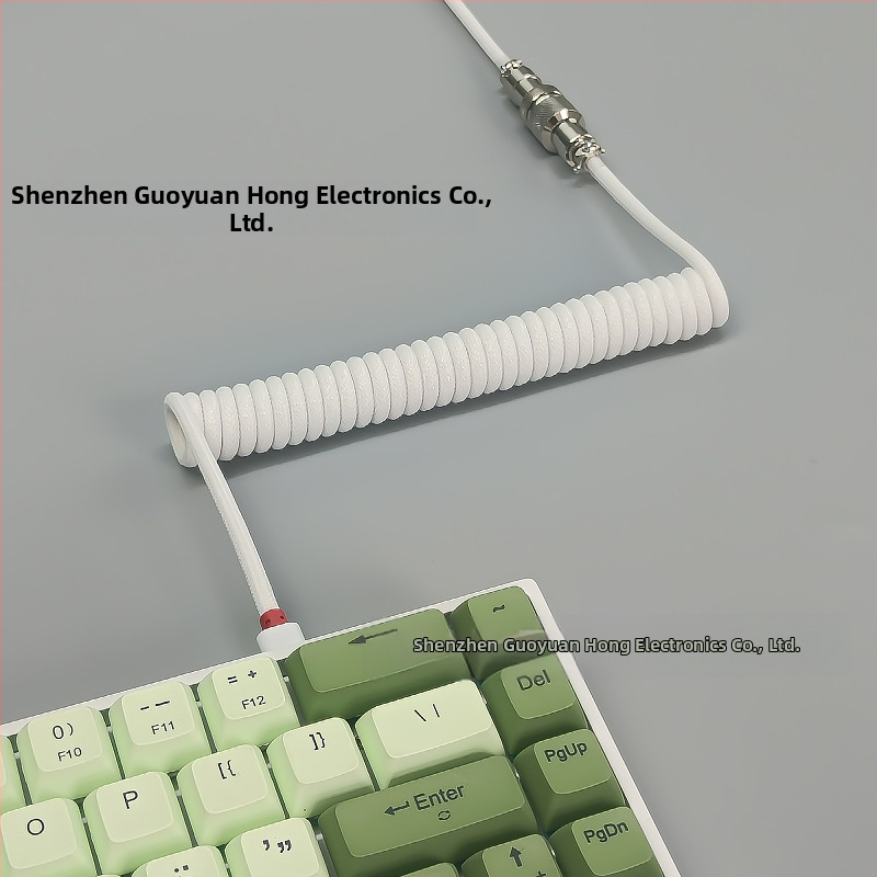 Клавиатурен кабел с авиационен конектор, спирален меден проводник, дължина 1.5 m, никелирано покритие, OEM наличен