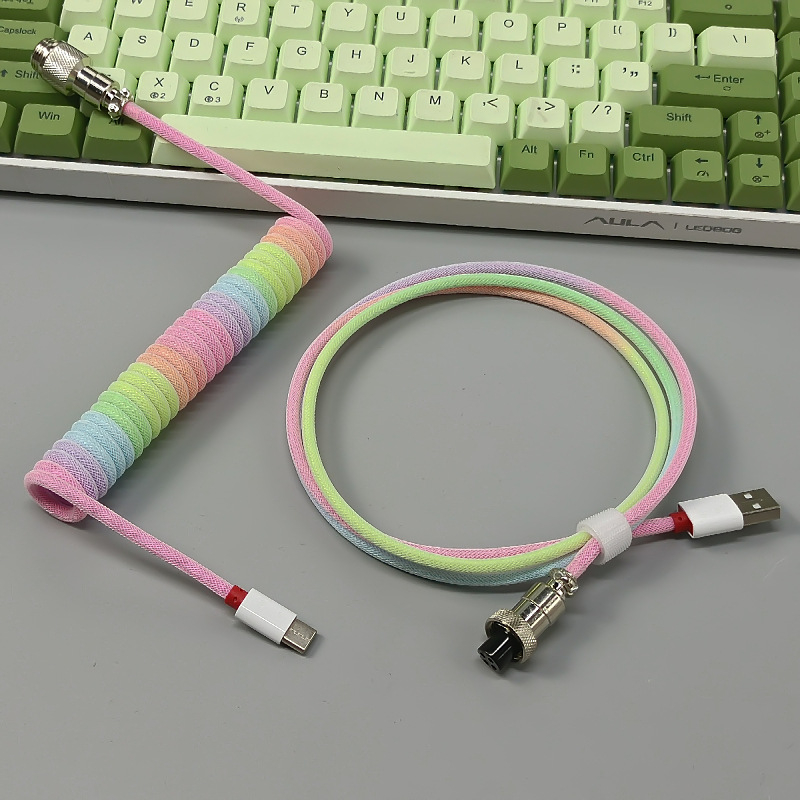 Kabl za tipkovnicu s avionijskim konektorom, spiralni bakreni vod, duljina 1.5 m, niklirano, OEM dostupno