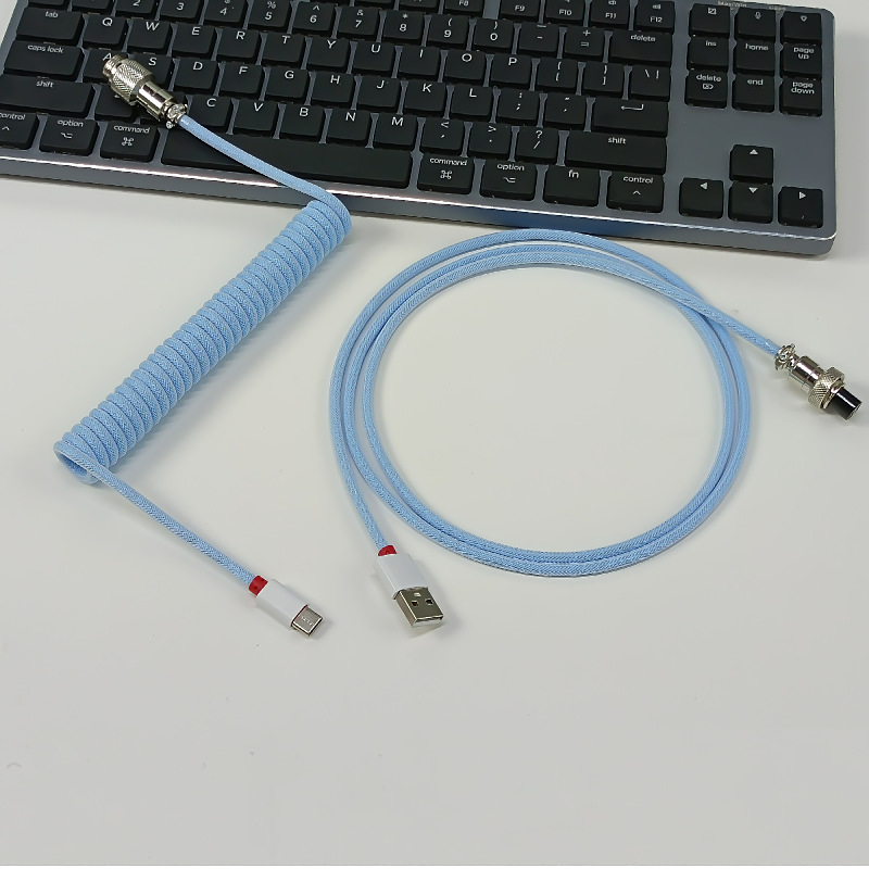 Kabl za tipkovnicu s avionijskim konektorom, spiralni bakreni vod, duljina 1.5 m, niklirano, OEM dostupno