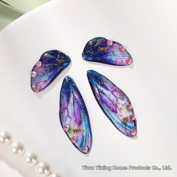 Обици с крила на пеперуда - Епоксидна смола, текстурен модел, лято 2024