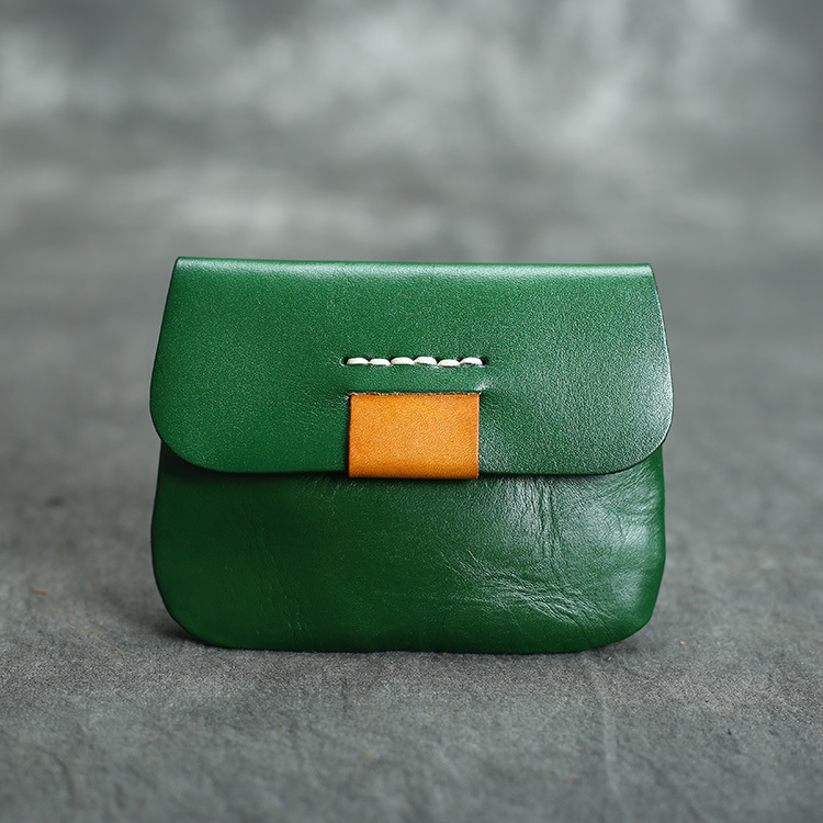 Novčanik za kovanice od prave kože, SG002, urbana jednostavnost, jesen 2024