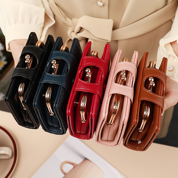 Moterų kortelių dėklas su keliais skyriais ir ID kišene, kompaktiškas PU audinys, atsparus nusidėvėjimui, miesto minimalistinis stilius