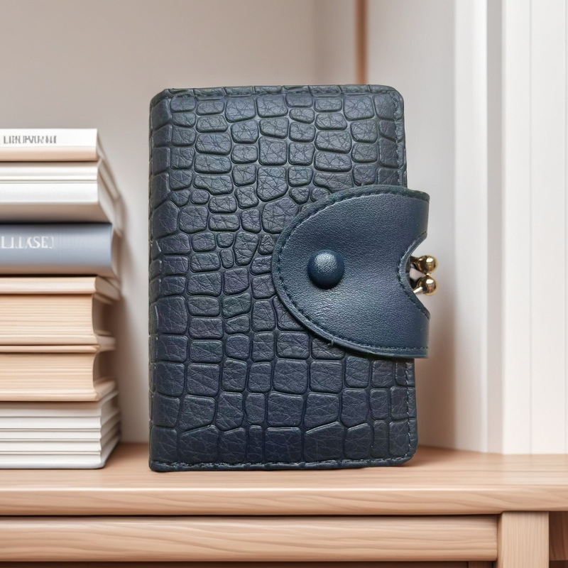 Moterų kortelių dėklas su keliais skyriais ir ID kišene, kompaktiškas PU audinys, atsparus nusidėvėjimui, miesto minimalistinis stilius