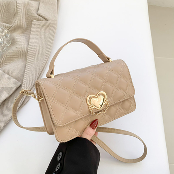 Τσάντα PU με κέντημα σε σχέδιο διαμαντιού, αστικός μινιμαλιστικός στυλ, οριζόντια τετράγωνη μορφή, μαγνητικό κούμπωμα, εσωτερική θήκη για κινητό