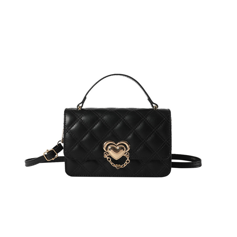 PU rankinė su diamantiniu siuvinėjimu, urbanistinio minimalistinio stiliaus, horizontalaus kvadrato forma, magnetinis užsegimas, vidinė kišenė telefonui