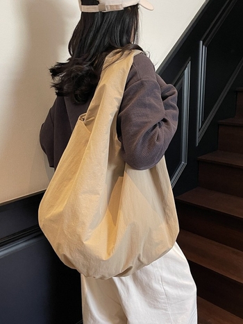 Ежедневна платнена Tote чанта – с голям капацитет, отворен връх, подплата от полиестер, двойни презрамки