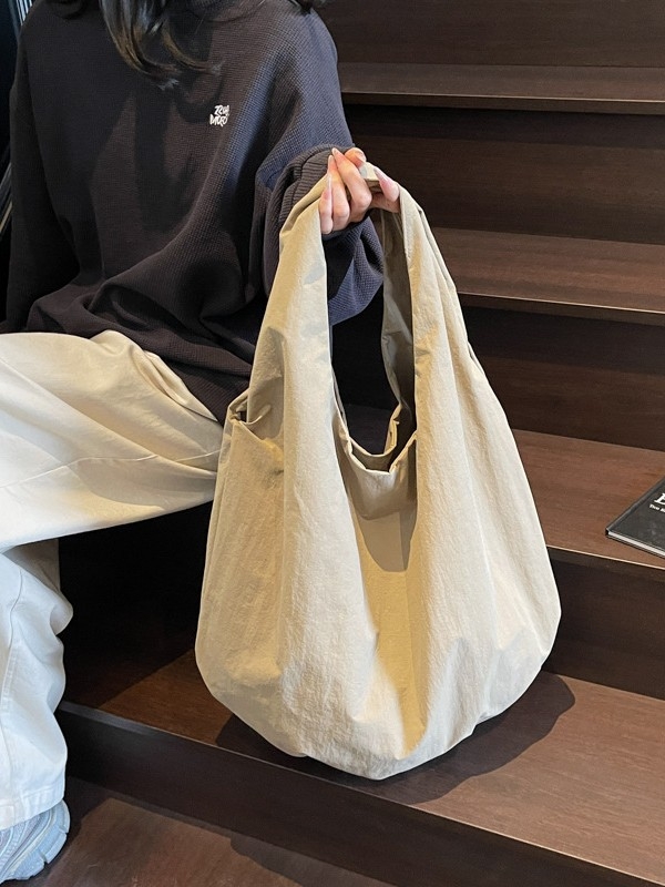 Ежедневна платнена Tote чанта – с голям капацитет, отворен връх, подплата от полиестер, двойни презрамки