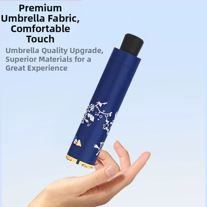 Ruoyu Слънчев чадър с 10 стоманени ребра, UPF>50, плат 190T с винилово покритие, ръчно отваряне и затваряне, сгъваем