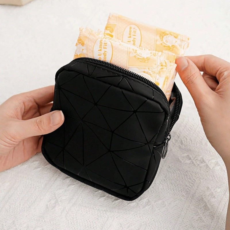 Női higiéniai betét tároló táska, kocka alakú, PU anyagú, vízálló, utazáshoz, multifunkcionális