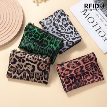 RFID novčanik s leopardim uzorkom – koža prve sloje tele, ženski clutch s velikim kapacitetom