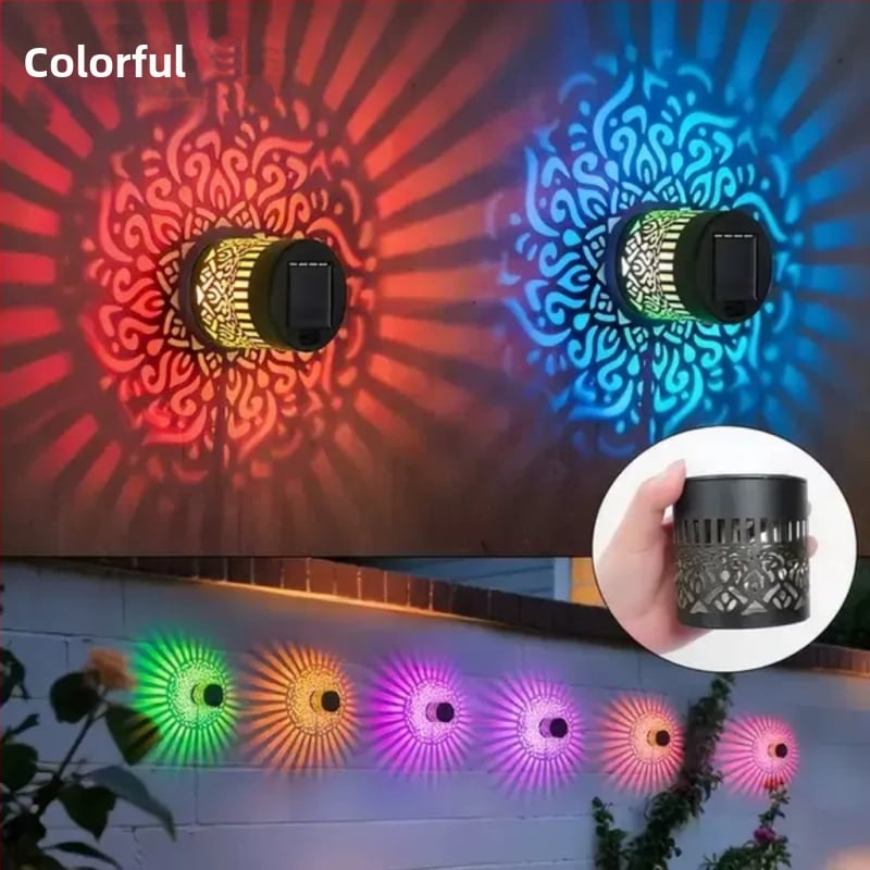 Solárne nástenné svetlo s mandalou slnečnice pre záhradu – LED, IP65, model ZY-005, doba svietenia 6–12 h, životnosť 5000 h