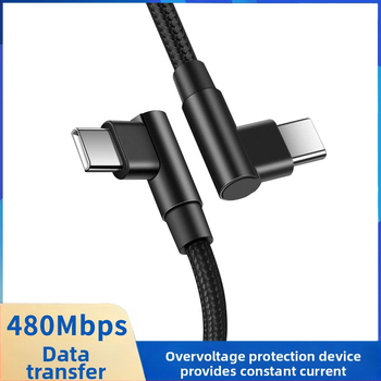 Type-C кабел с найлонова оплетка за бързо зареждане, 60W, за таблети, компютри и мобилни телефони