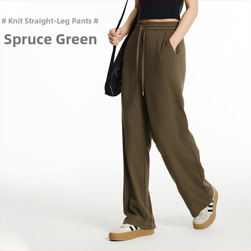 Ženske hlače ravnog kroja - vlakna regenerirane celuloze, kroj ravnog kroja, ljeto 2024, japansko-korejski casual stil, srednji pojas