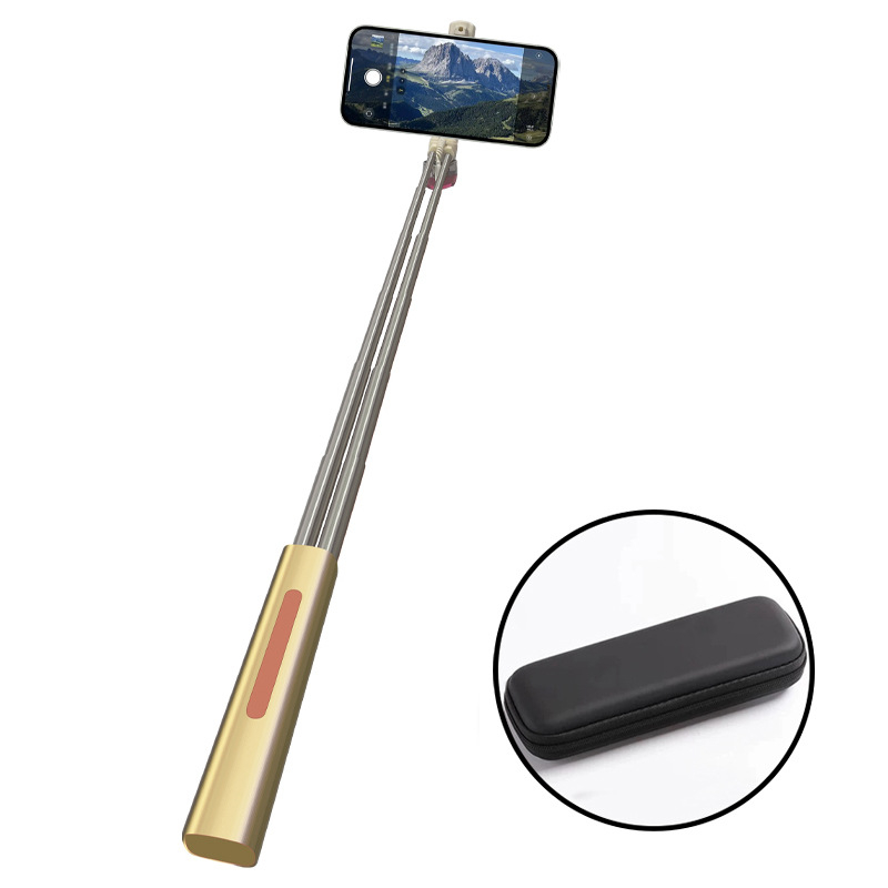 Алуминиев селфи стик за Android, iPhone и Huawei с Type-C конектор — без Bluetooth, без дистанционно, стабилизация