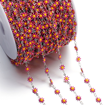 Σετ κοσμημάτων Daisy Chain από ανοξείδωτο ατσάλι, χειροποίητο, ηλεκτροπλατιωμένο, πρωτότυπος σχεδιασμός