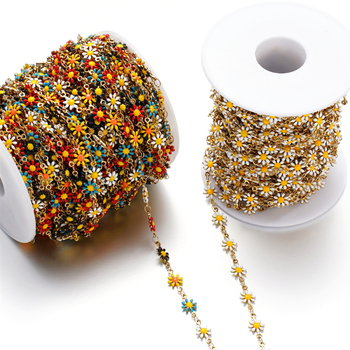 Σετ κοσμημάτων Daisy Chain από ανοξείδωτο ατσάλι, χειροποίητο, ηλεκτροπλατιωμένο, πρωτότυπος σχεδιασμός