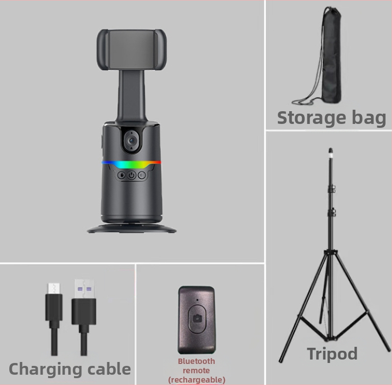 Γκίμπαλ για κινητό με AI αυτοματοποιημένη παρακολούθηση, 360° περιστροφή και κλίση, 220 g, σταθεροποιητής για vlog εσωτερικού/εξωτερικού χώρου