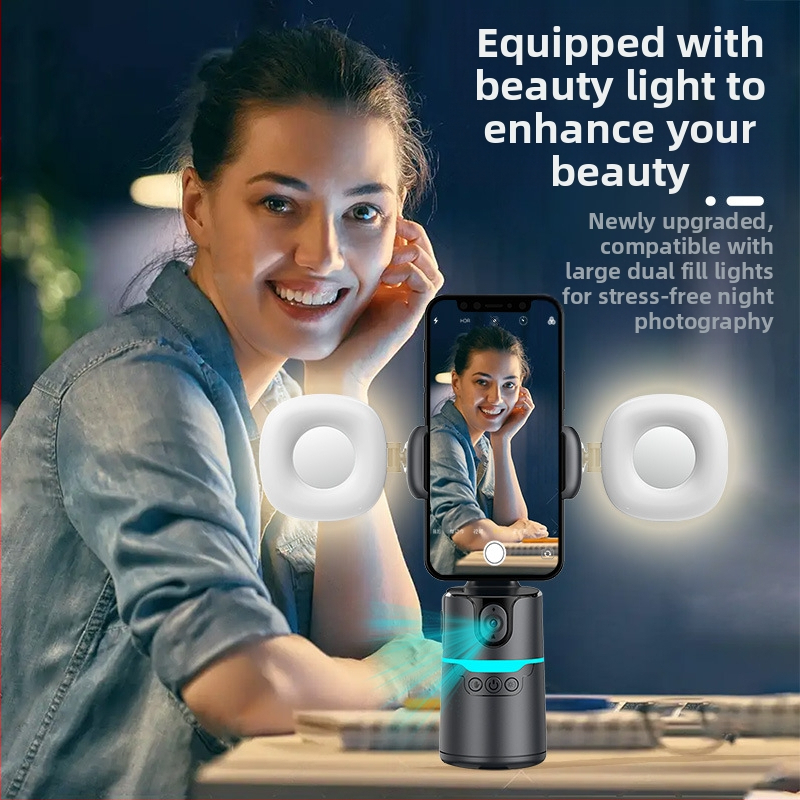 Гимбал за смартфон с AI автоматично проследяване, 360° панорамно въртене и наклон, 220 г, за влогове на закрито и открито