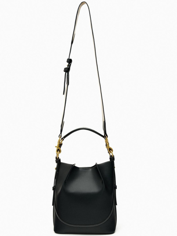 Moteriška PU cilindrinė rankinė, kanvos pamušalas, užtrauktukas, dvigubi pečių dirželiai