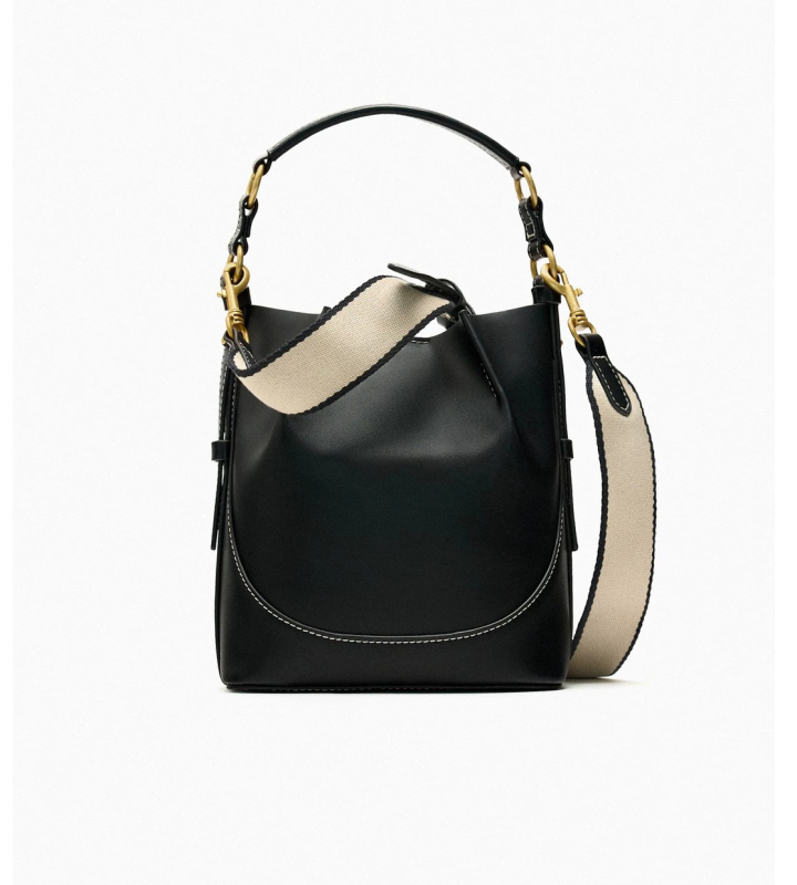 Moteriška PU cilindrinė rankinė, kanvos pamušalas, užtrauktukas, dvigubi pečių dirželiai