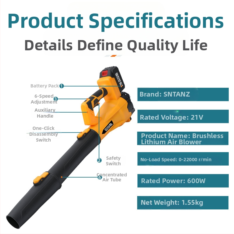 Forest Explorer Ασύρματος επαναφορτιζόμενος φυσητήρας φύλλων με μπαταρία λιθίου – Υψηλή ισχύς, φυσητήρας σκόνης (Μάρκα: Forest Explorer)