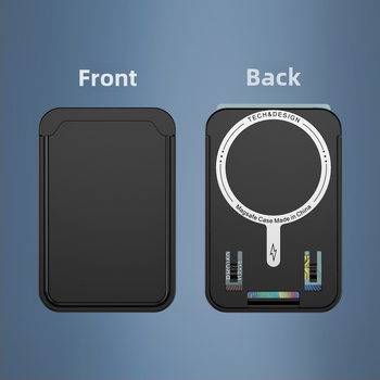 Husa de telefon cu inel magnetic și suport pentru două carduri pentru încărcare wireless - capac spate PC, turnare prin injecție