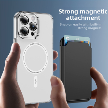 Husa de telefon cu inel magnetic și suport pentru două carduri pentru încărcare wireless - capac spate PC, turnare prin injecție