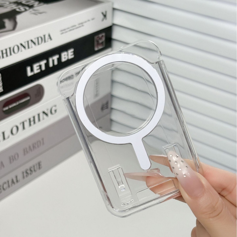 Husa de telefon cu inel magnetic și suport pentru două carduri pentru încărcare wireless - capac spate PC, turnare prin injecție