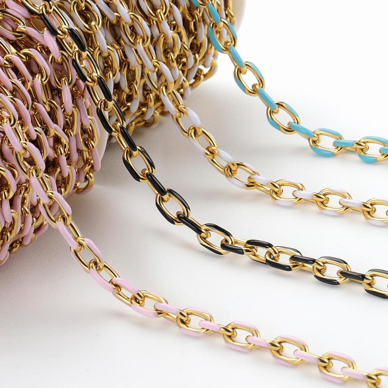 Rozsdamentes acél O-lánc olajos bevonattal, vast DIY ékszerekhez