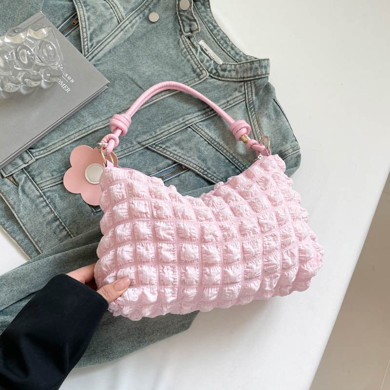 Podpažná taška PU materiál horizontálny štvorcový tvar plátená podšívka zips