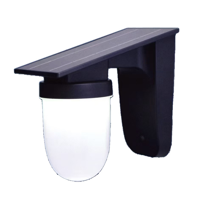 Solárna guľová vonkajšia nástenná lampa IP65, LED zdroj, 2,7W, 6V, prevádzka 6–12 hodín