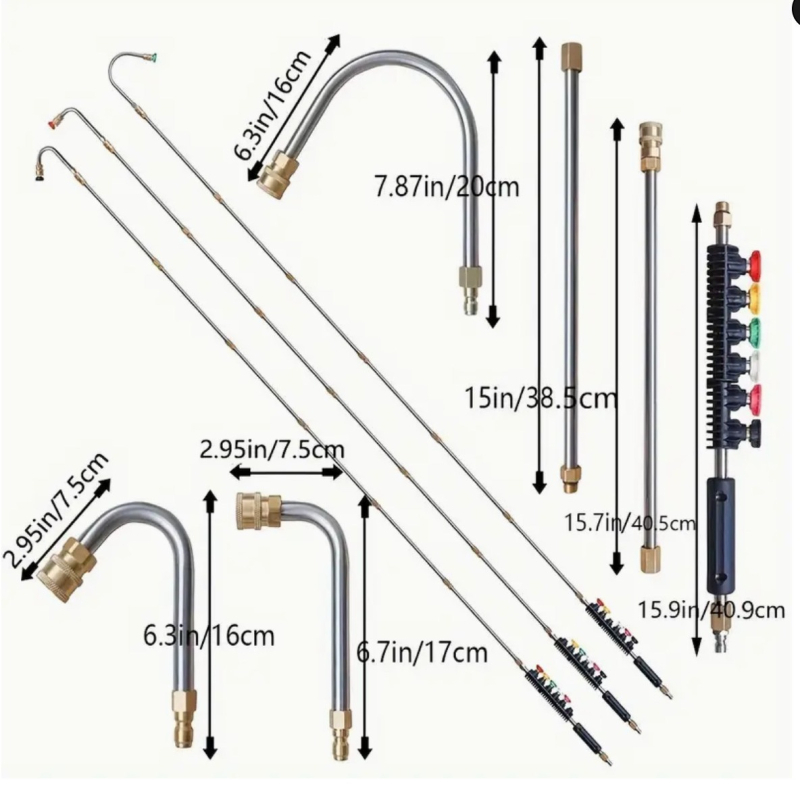 Produžna šipka za glavu visokotlačnog perača, od nehrđajućeg čelika (Vrsta: produžni; Materijal: nehrđajući čelik; Primjena: pranje automobila, čišćenje klima uređaja)