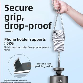 Ланярд за мобилен телефон с метална лента, регулируема метална катарама, електроплакиран завършек, унисекс