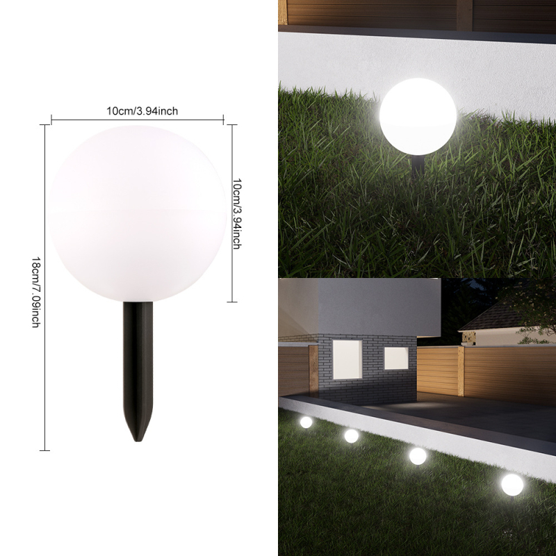 Solarna sfera svjetiljka za vanjsku upotrebu – LED, 5W, trajanje rada 6–12 sati, otporna na kišu, ručni prekidač