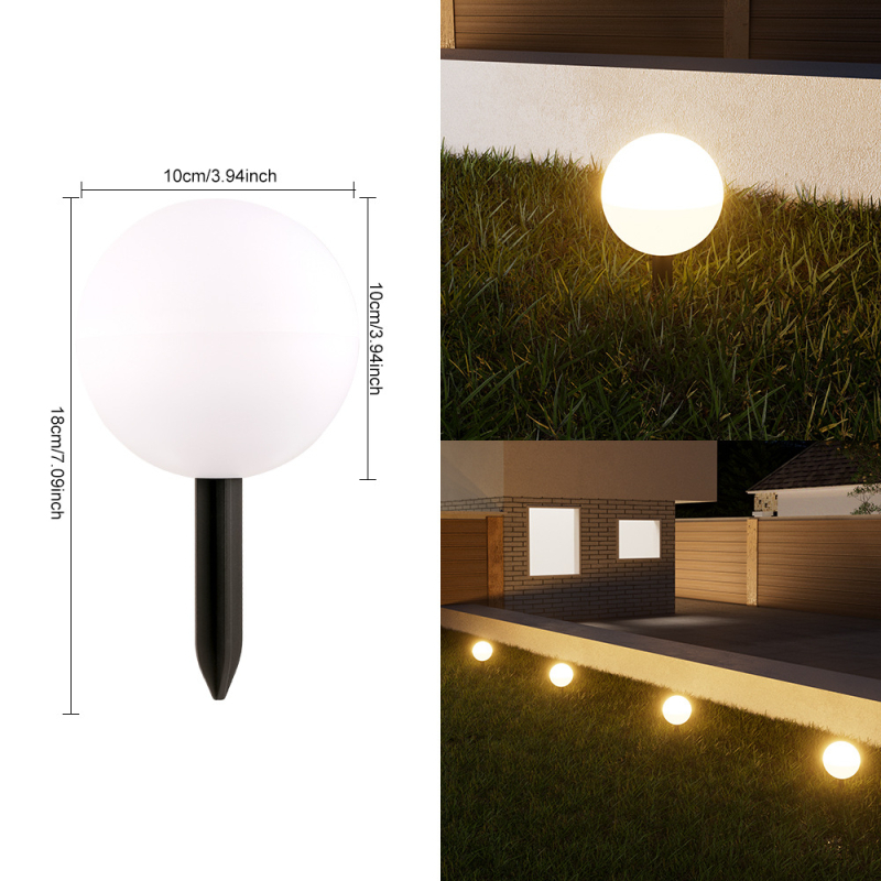 Solarna sfera svjetiljka za vanjsku upotrebu – LED, 5W, trajanje rada 6–12 sati, otporna na kišu, ručni prekidač