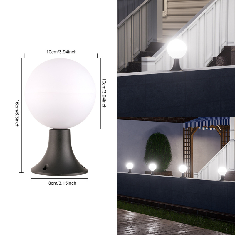 Solarna sfera svjetiljka za vanjsku upotrebu – LED, 5W, trajanje rada 6–12 sati, otporna na kišu, ručni prekidač