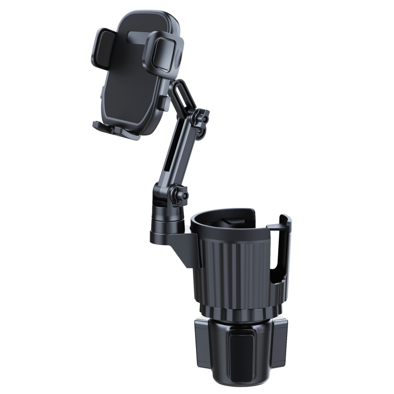 Автомобилен държач за телефон и чаши със сгъваеми рамене, 2 в 1 за навигация