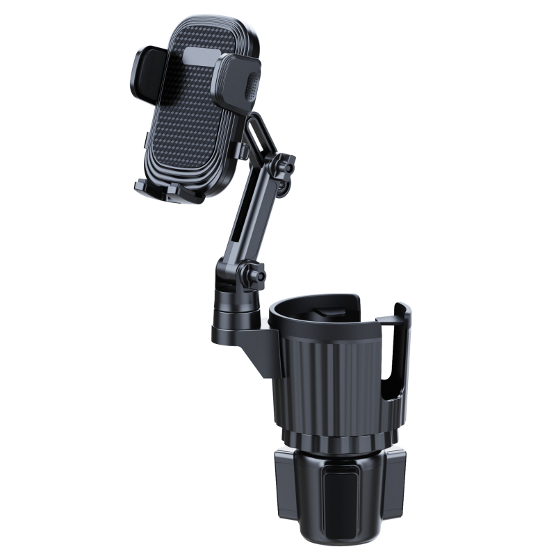 Автомобилен държач за телефон и чаши със сгъваеми рамене, 2 в 1 за навигация