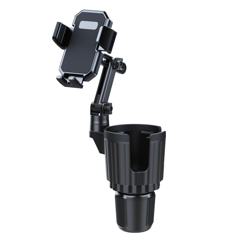 Автомобилен държач за телефон и чаши със сгъваеми рамене, 2 в 1 за навигация