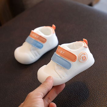 Παιδικά παπούτσια για περπάτημα: διαπνεόμενος επάνω από διχτυωτό υλικό, αντιολισθητική σόλα, Velcro κλείσιμο, για 12–36 μήνες, καλοκαίρι
