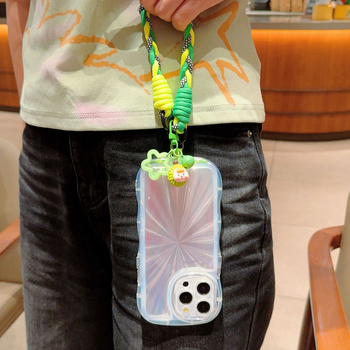 Ланец за калъф за телефон с плодова карикатура – универсален стил, пръстен държач, възможност за персонализация, нестандартен материал