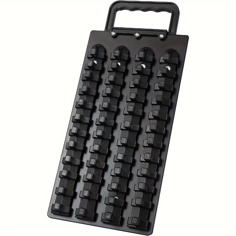 Органайзер за торцеви гнезда и битове – сплавна стомана; предназначение: съхранение на торцеви гнезда; тип: рафт/органайзер за гнезда