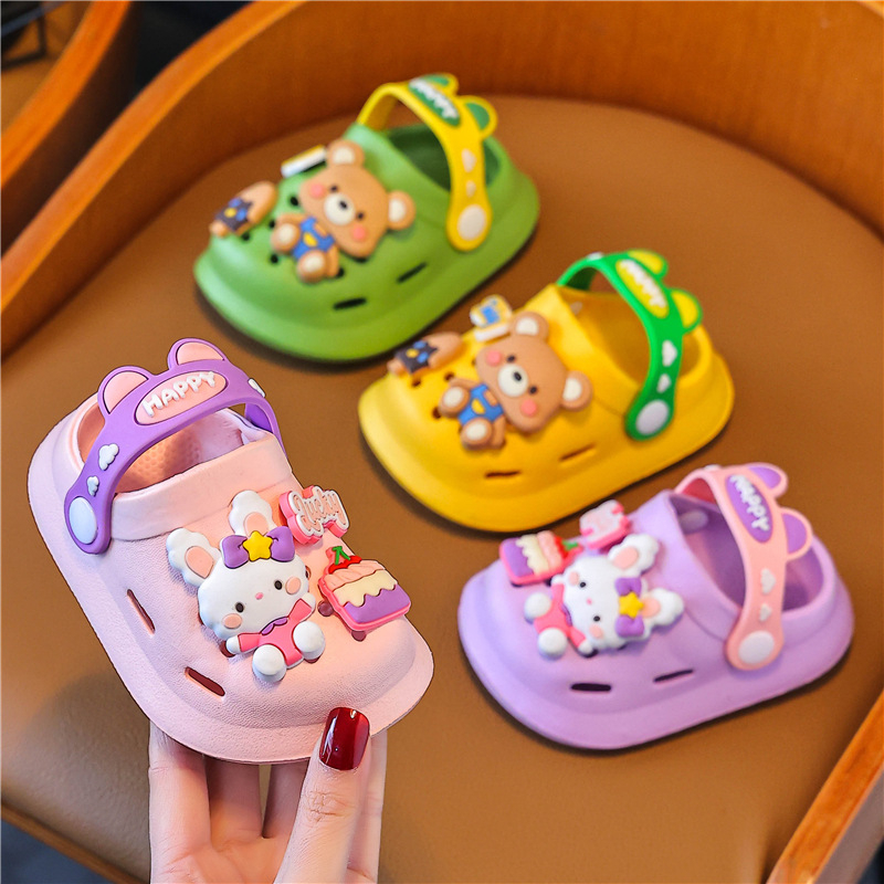 Dječje EVA Crocs-stil sandale za unutarnju upotrebu, unisex, Cartoon Paradise stil, protuklizna podloga