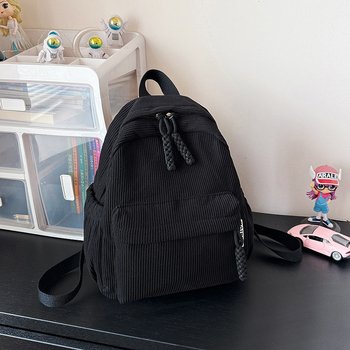 Corduroy σακίδιο unisex, αστική απλότητα; χωρητικότητα 56–75 L, συμβατό με φορητό υπολογιστή 9 ιντσών, εργονομικό πίσω πάνελ, πολυεστερική επένδυση