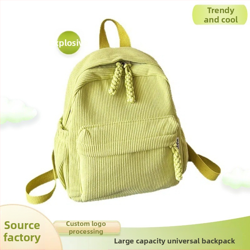 Batoh Corduroy pre unisex, mestská jednoduchosť; objem 56–75 L, kompatibilný s 9-palcovým notebookom, ergonomický chrbtový panel, polyesterová podšívka