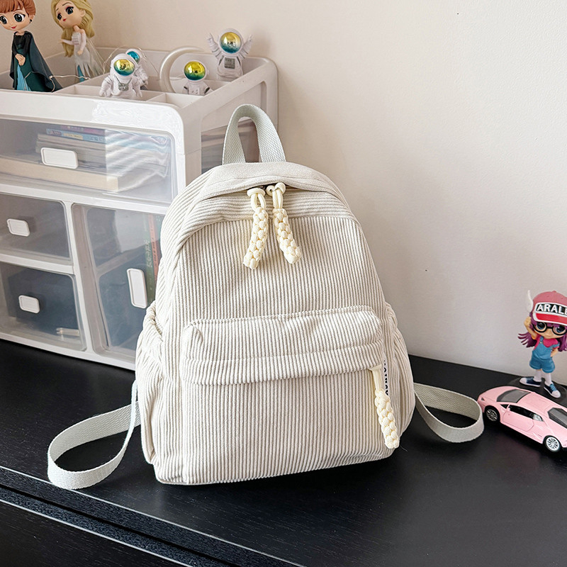 Batoh Corduroy pre unisex, mestská jednoduchosť; objem 56–75 L, kompatibilný s 9-palcovým notebookom, ergonomický chrbtový panel, polyesterová podšívka