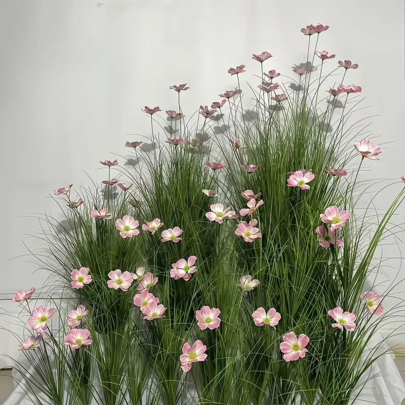 Изкуствена тревна композиция със симулирана трева с един клон, мек PVC – за сватби, реквизит за снимки и домашна декорация