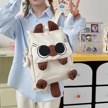 Σχολικό σακίδιο σε κορεατικό στυλ για μαθητές 3–6 τάξης, ελαφρύ και με μεγάλη χωρητικότητα, μοτίβο γάτας, 36–55 L, νάιλον, καμπυλωτοί ιμάντες