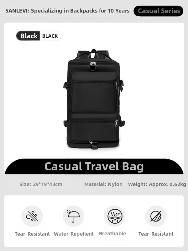 Unisex cestovný batoh 20–35L, nylon, vodeodolný a odolný voči opotrebeniu, mestský štýl, leto 2024